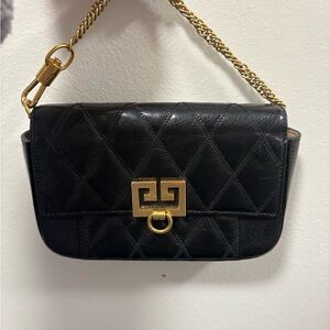 Givenchy Black Quilted Bag with Gold Chain